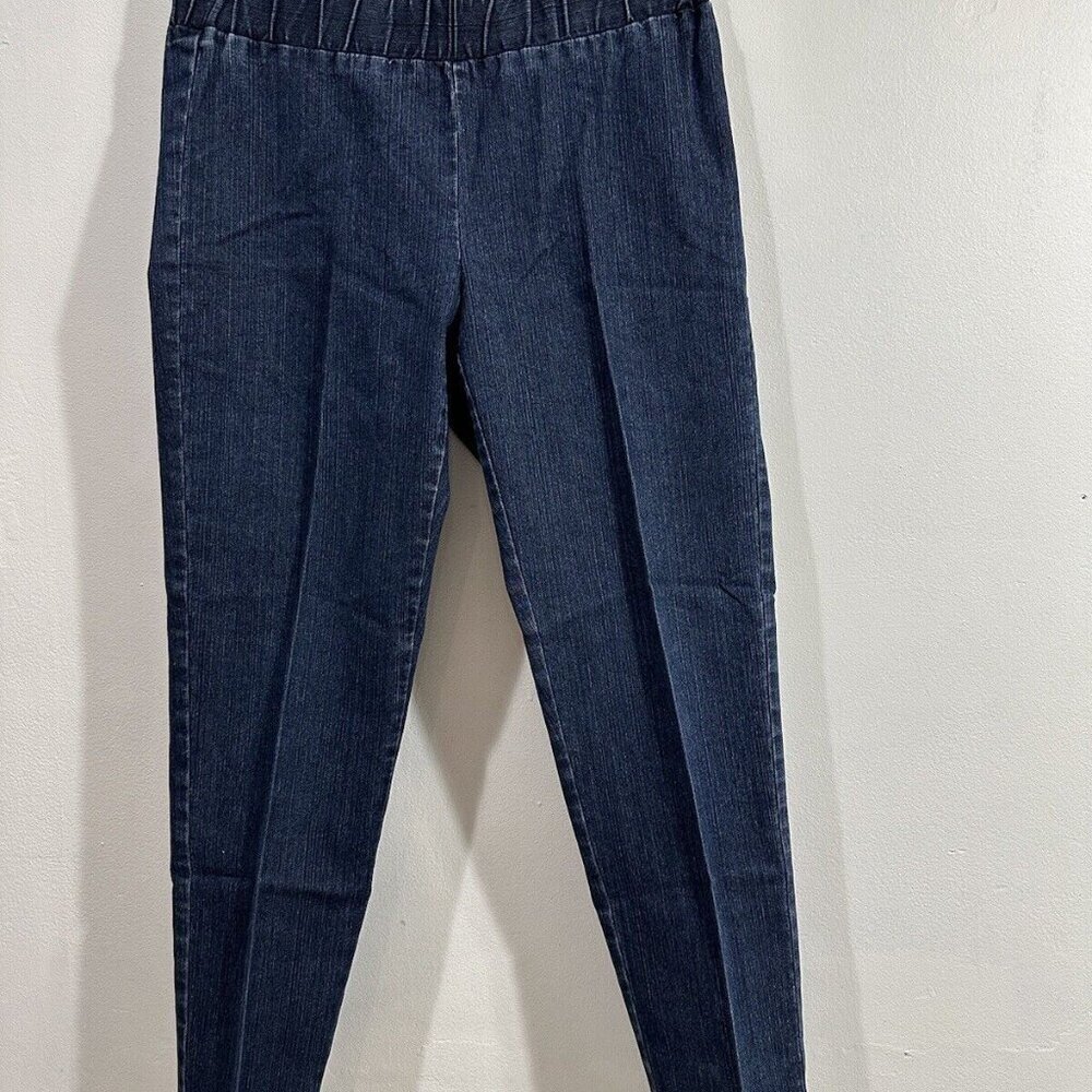 Soft Surroundings Metro Leggings Pull On Blue Denim Style 22944 Cropped SZ L‎